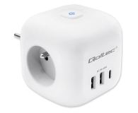 Listwa zasilająca QOLTEC Kostka zasilająca przedłużacz 6w1 3x AC/2x USB/1x USB-C